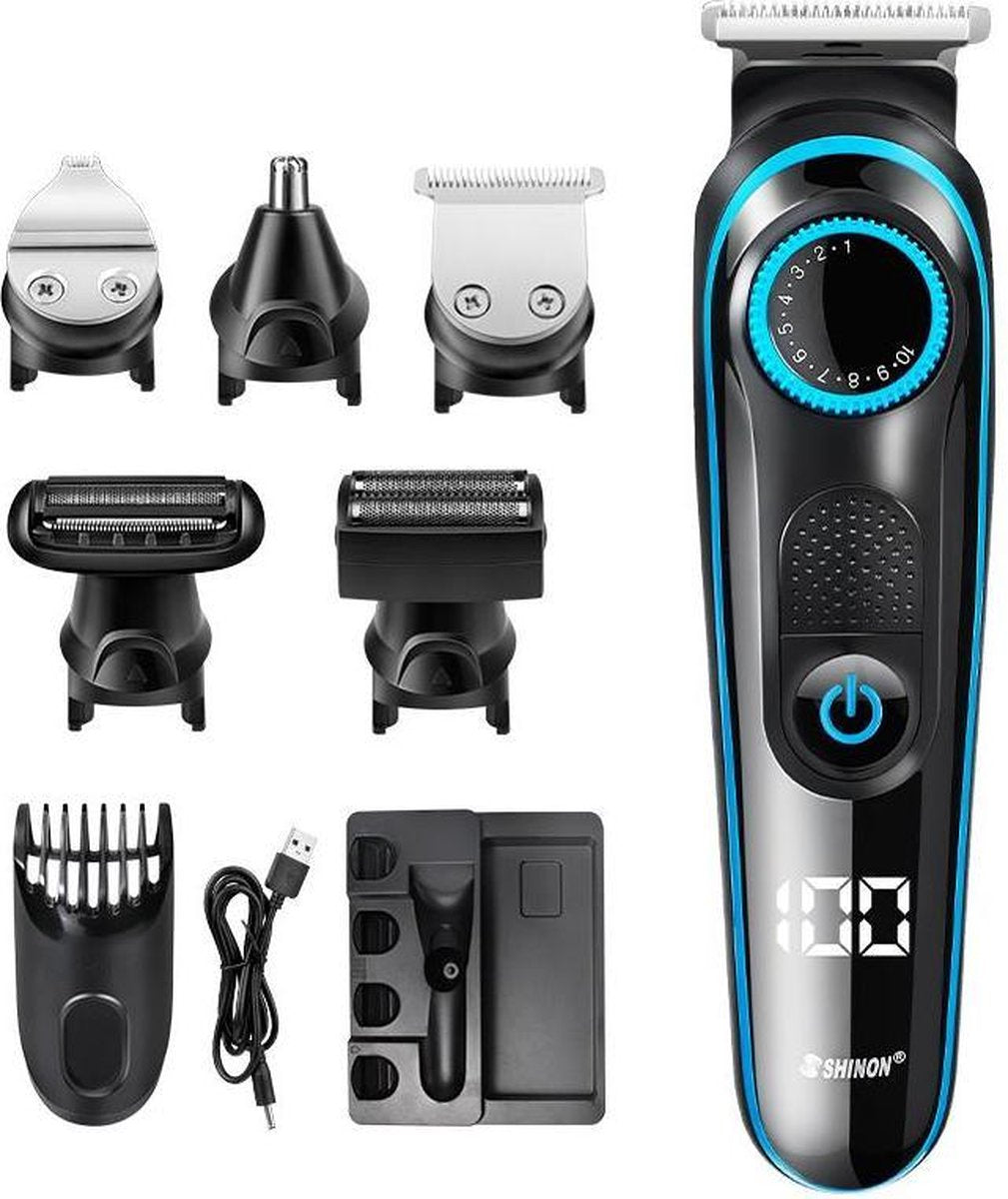 walixpro® Baardtrimmer voor Mannen- 5 in 1- Voor het hele Lichaam- Verstelbaar- Scheerapparaat- Trim Apparaat-  Baard- en Snor onderhoud