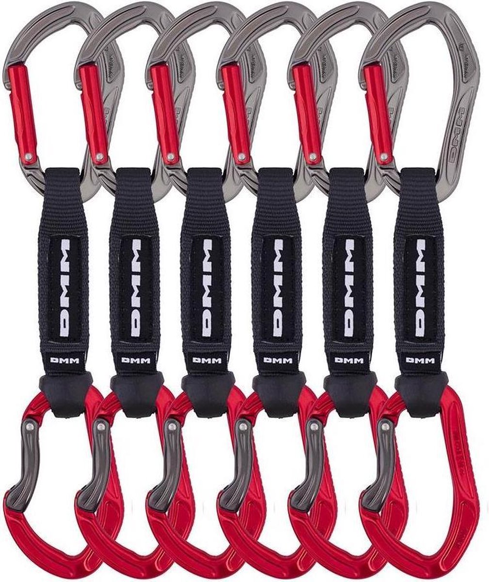DMM Alpha Sport Quickdraw 6 pack met extra dikke sling Rood 12cm