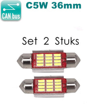C5W 36mm ( Set 2 Stuks ) 12V 12 LED CANbus Geschikt foutloos 4014 SMD 1100 Lumen