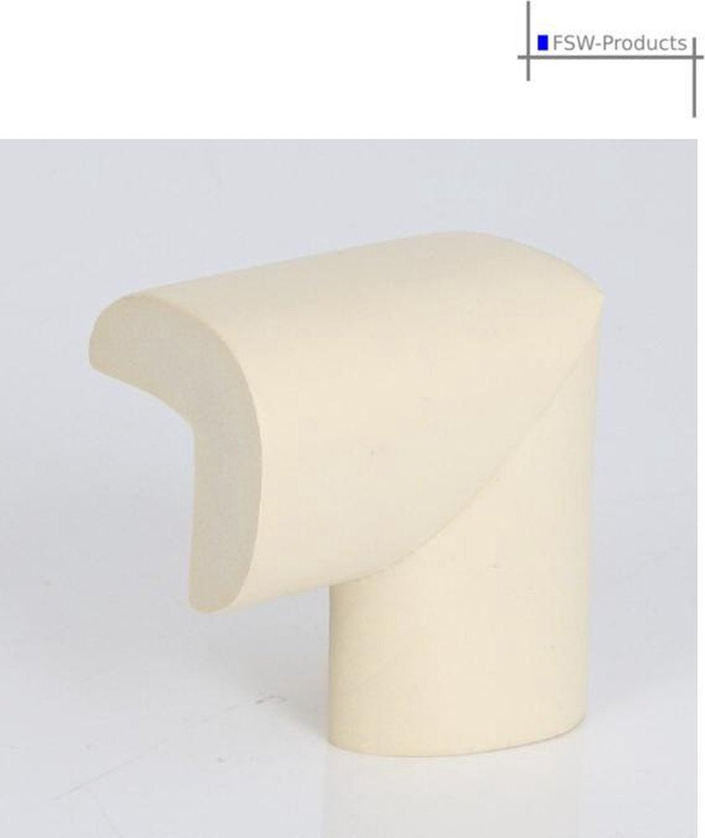 FSW-Products - 4 Stuks - Tafel Hoekbeschermers Set - Crème - Tafelhoek Beschermers - Beschermhoeken - Veiligheid Baby Peuter en Kind - Zelfklevende tafelhoek beschermers - Met bevestiging materiaal - Zelfklevende buffers - Tafelbuffer – Foam