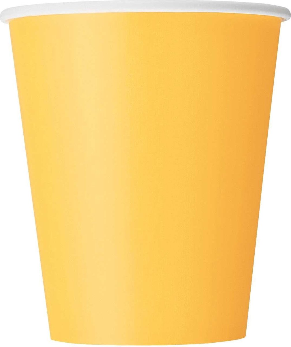 Feestbekers Geel 266 ml 8 Stuks