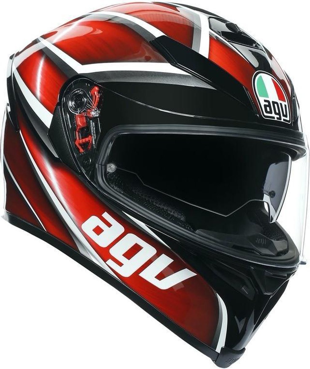 AGV K5-S Tempest Motorhelm zwart wit rood