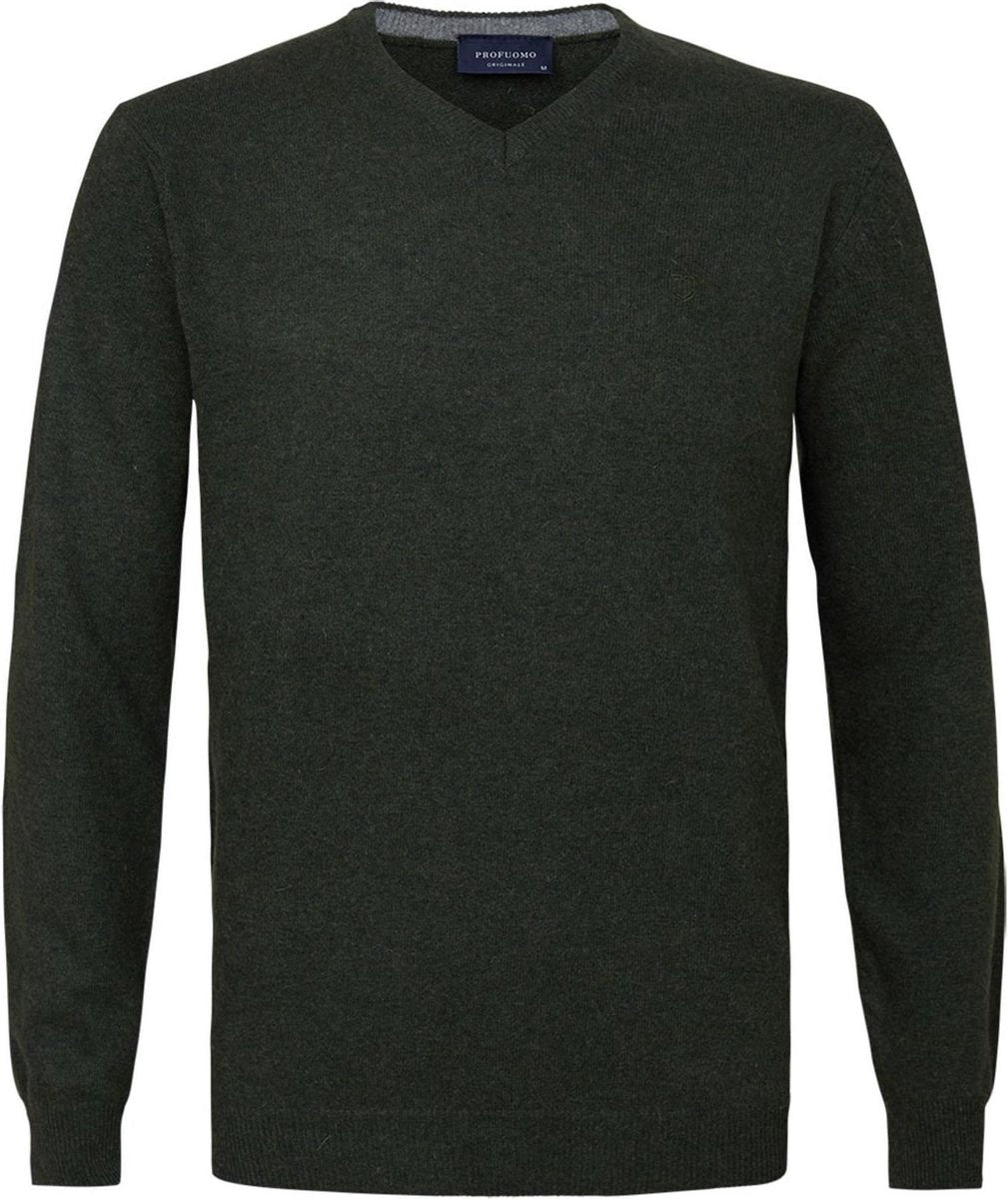 Profuomo Pullover V-hals Wol Groen (PPRJ3A0127)N
