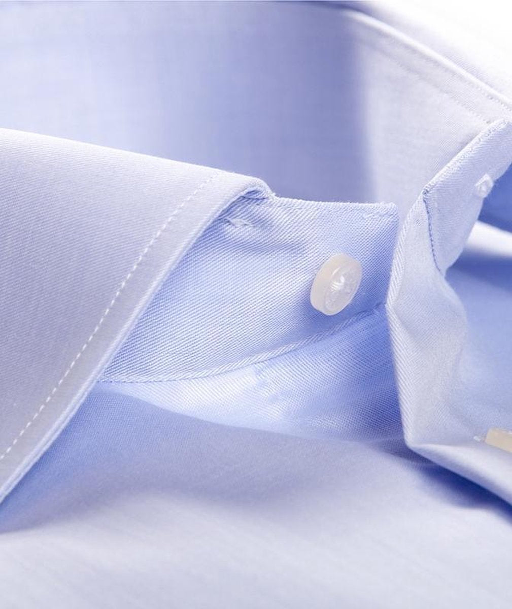 Ledeb Modern Fit overhemd - paars - Strijkvrij - Boordmaat: 47