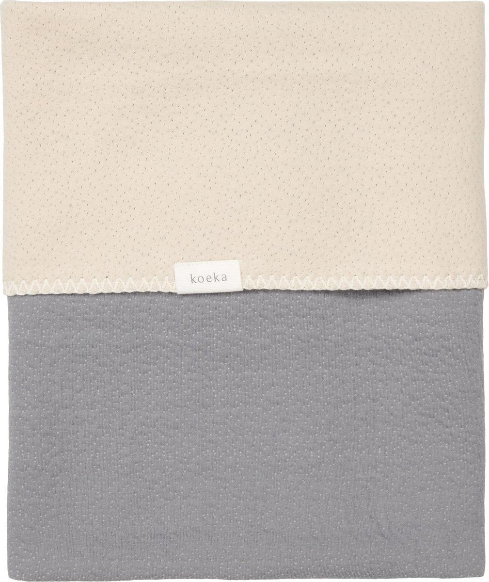 Koeka Wiegdeken reversible Riga - steel grey 75x100cm