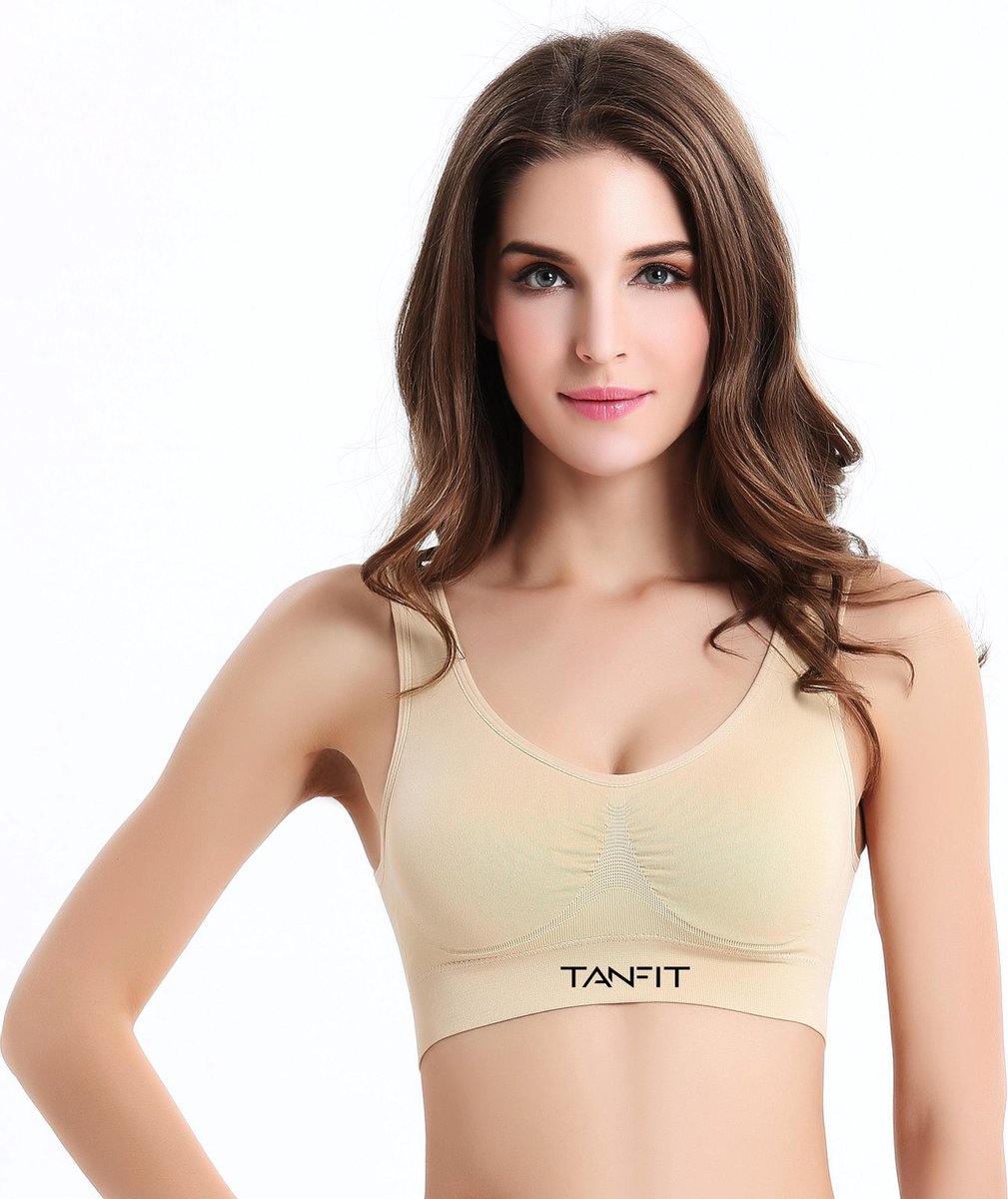 Summer Sale !! Tiener bh - zacht met uitneembare pads - M - nude