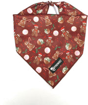 Frenkiez kerst bandana brown gingerbread man Large