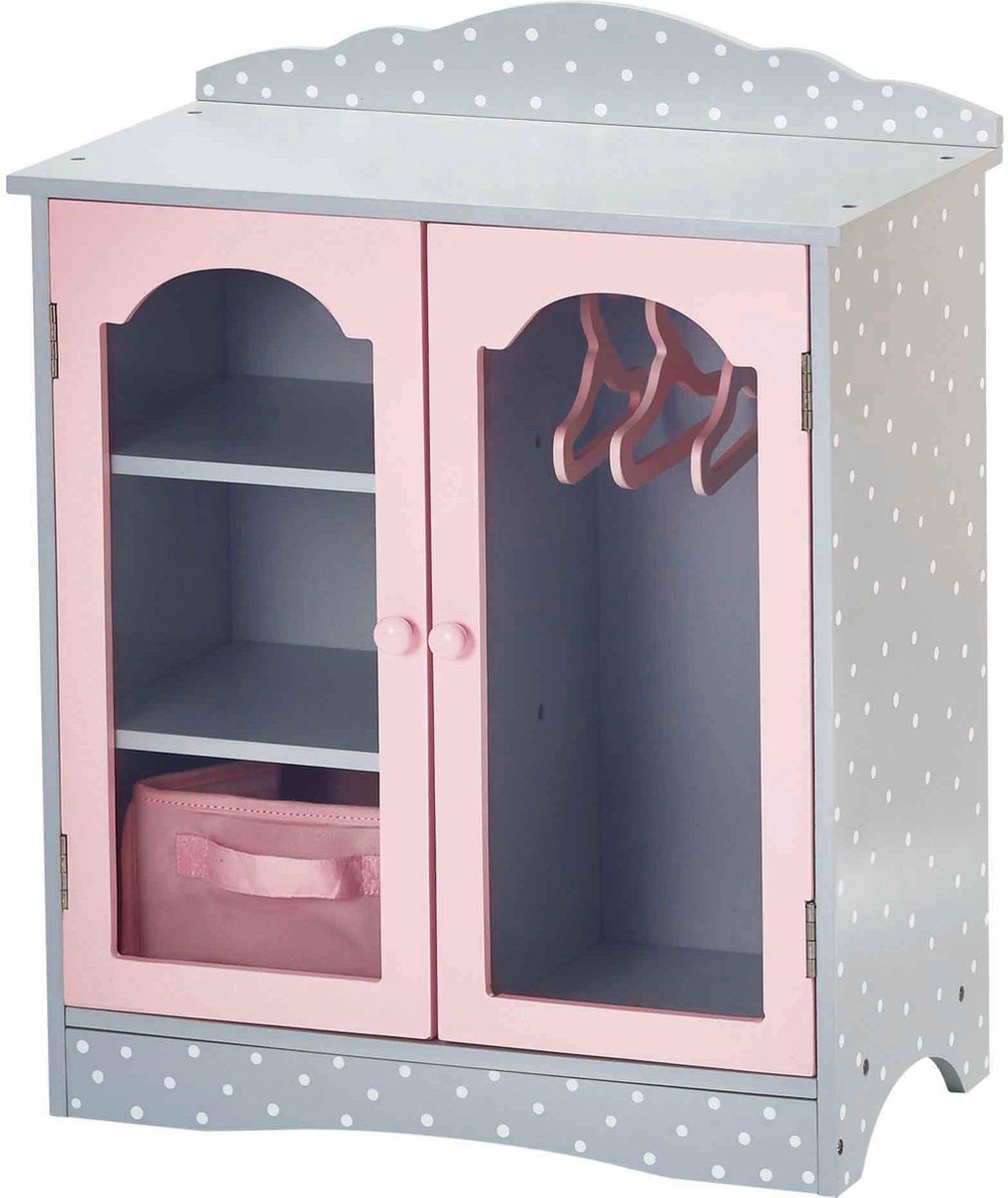 Houten kledingkast voor poppen van 45 cm Olivias World TD-0210AG