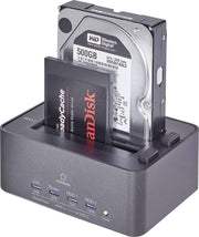Renkforce rf-docking-08 USB 3.2 Gen 1 (USB 3.0) SATA 2 poorten Harde schijf-dockingstation Met clone-functie
