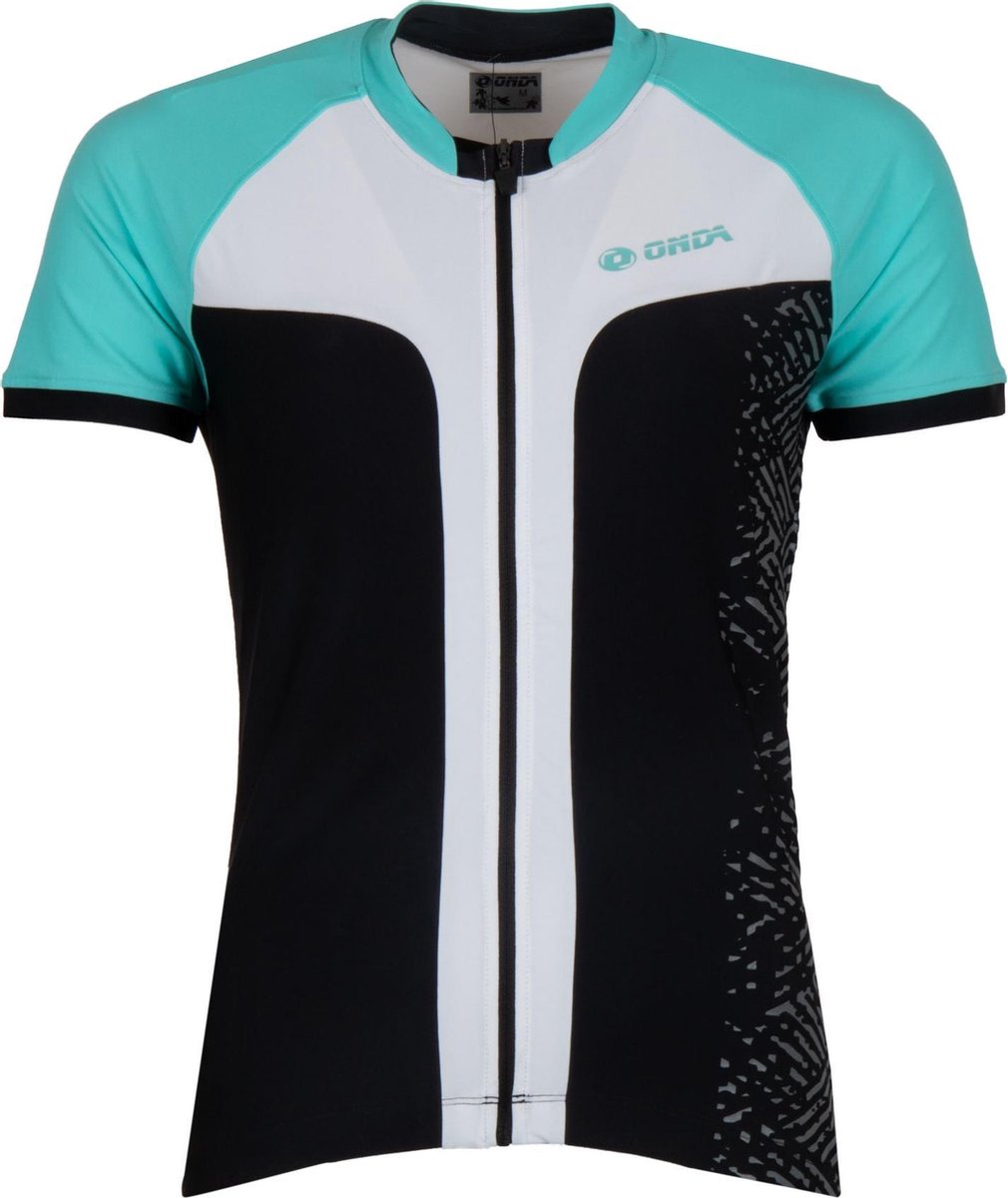 Onda Tejo 3 SS  Fietsshirt - Maat XL  - Vrouwen - zwart/licht blauw/wit