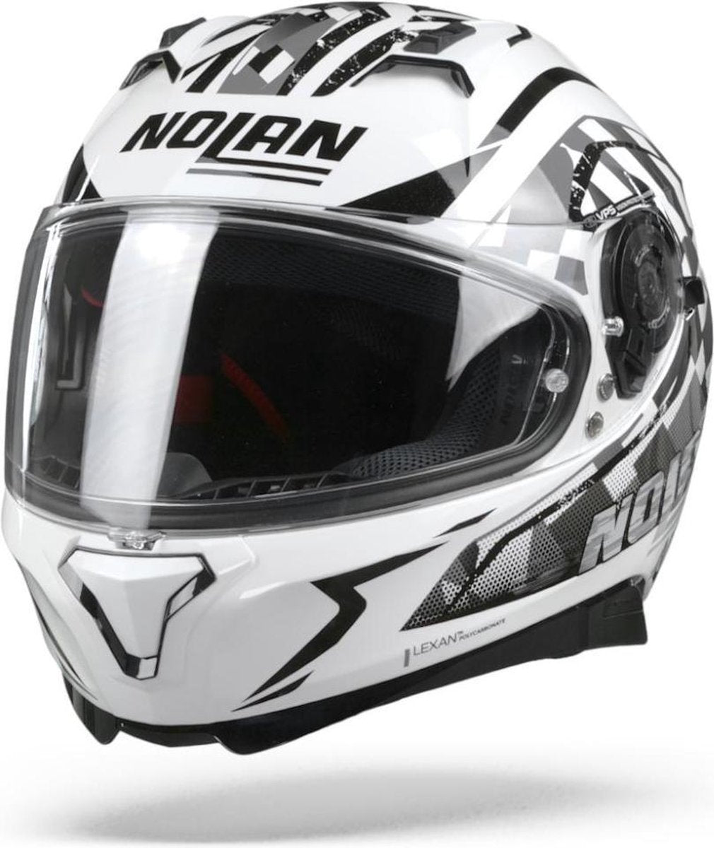 Nolan N87 Venator 93 Metal White Black Anthracite Integraalhelm - Motorhelm - Maat S