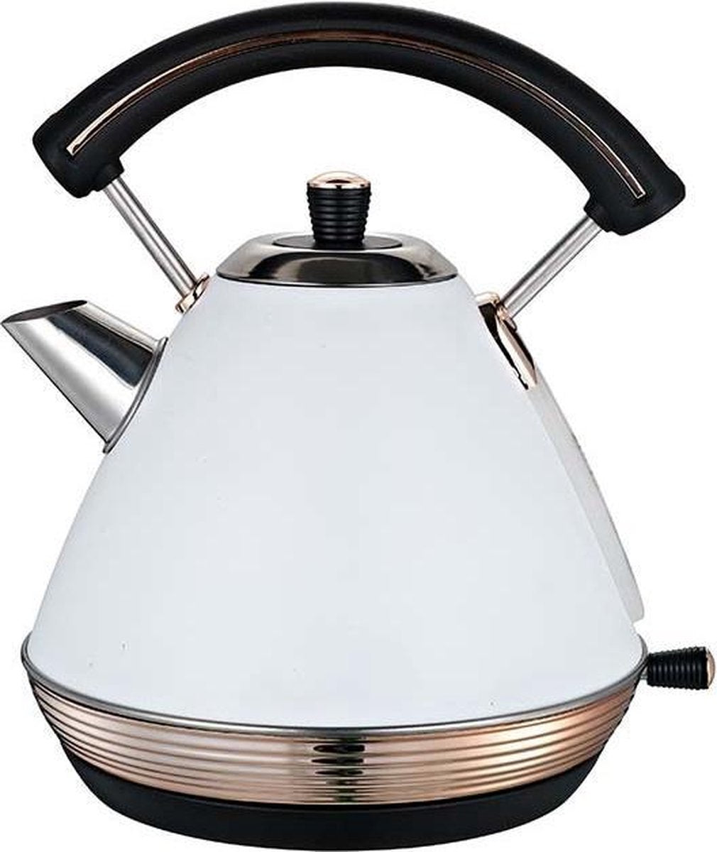 Waterkoker RETRO - wit / goud - 1.7 liter