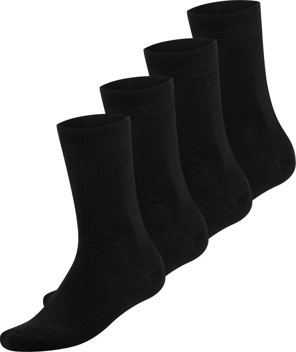 Bambocks Bamboe Sokken - 4 paar - zwart - Maat 35-38 - Heren of Dames