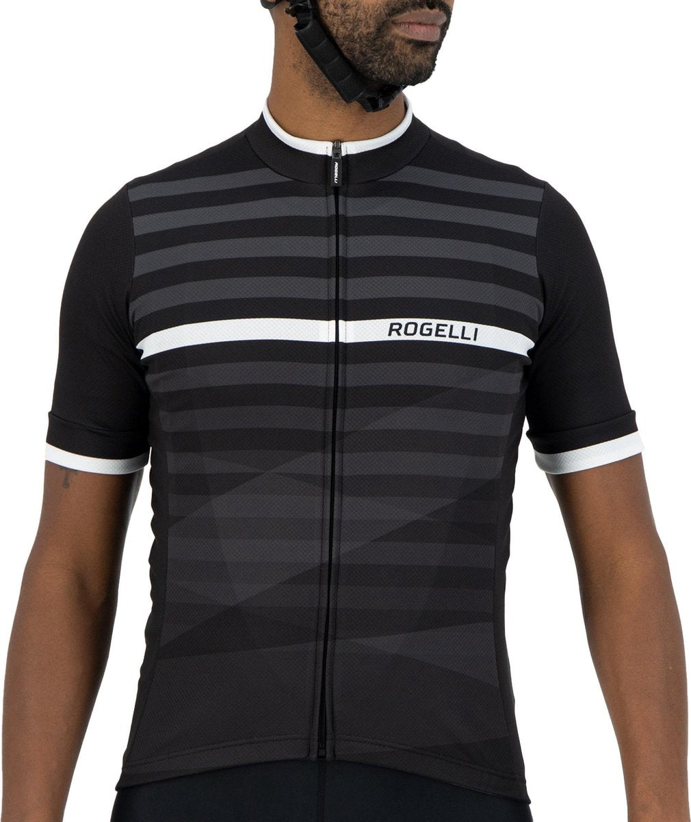 Rogelli Stripe - Zwart/Wit - Mannen - Maat XL