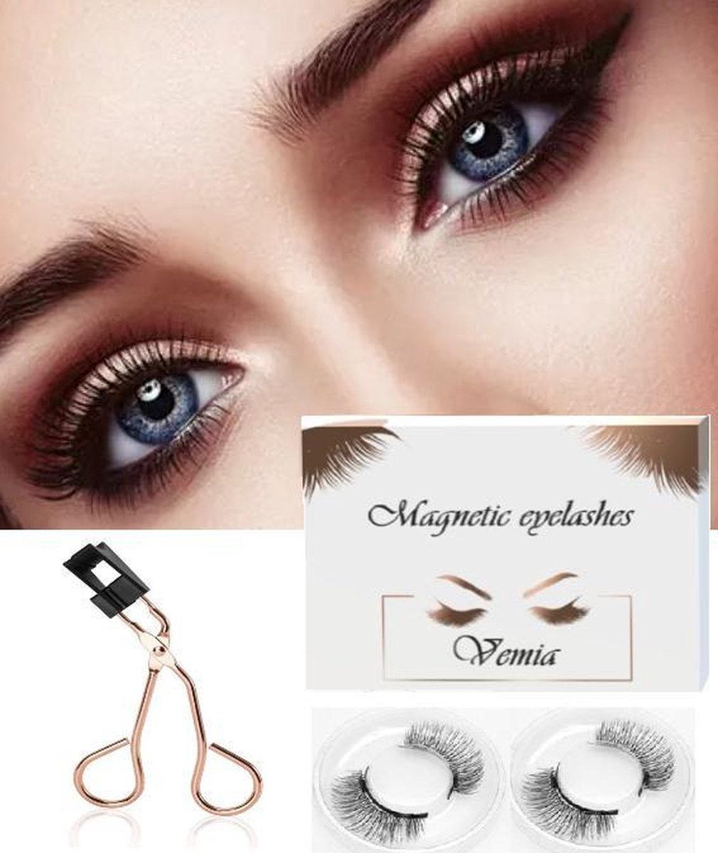 Vemia® - Natuurlijke lange volume wimpers - Gratis luxe applicator - Nieuwste uitvinding (zonder lijm of eyeliner)