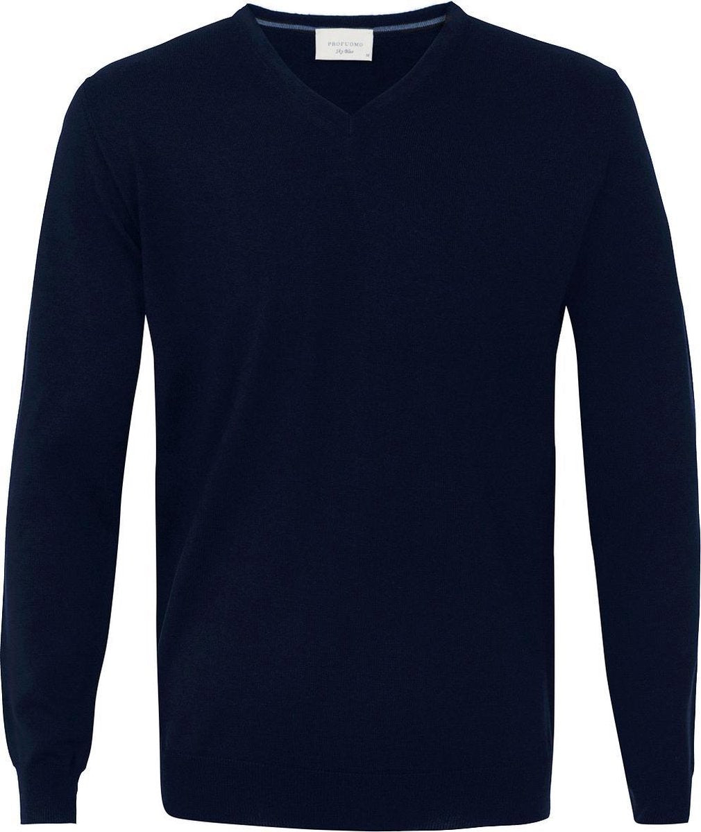 Profuomo Trui Heren Navy Merino V-neck