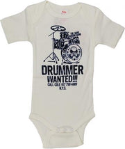 Drummer Wanted wit Logoshirt baby romper - Logoshirt - 98/104