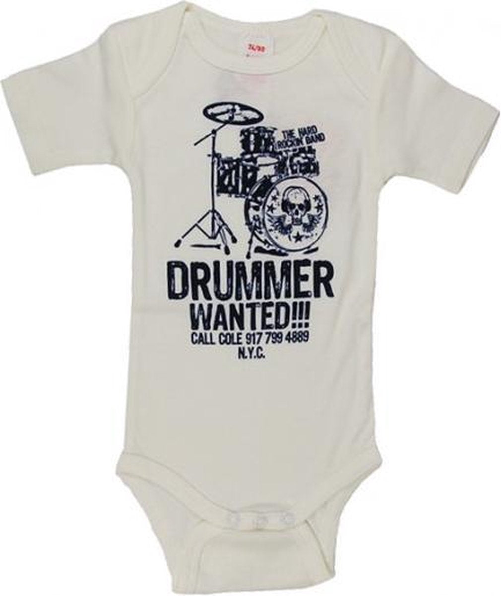 Drummer Wanted wit Logoshirt baby romper - Logoshirt - 98/104
