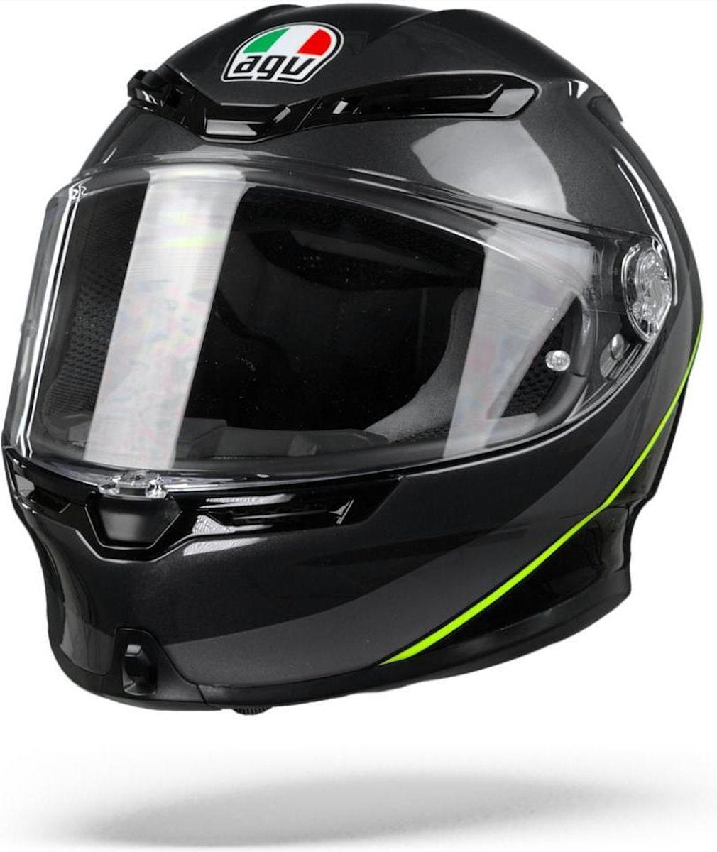Agv K6 Max Vision Minimal Gunmetal Black Yellow Fluo  Integraalhelm - Motorhelm - Maat S