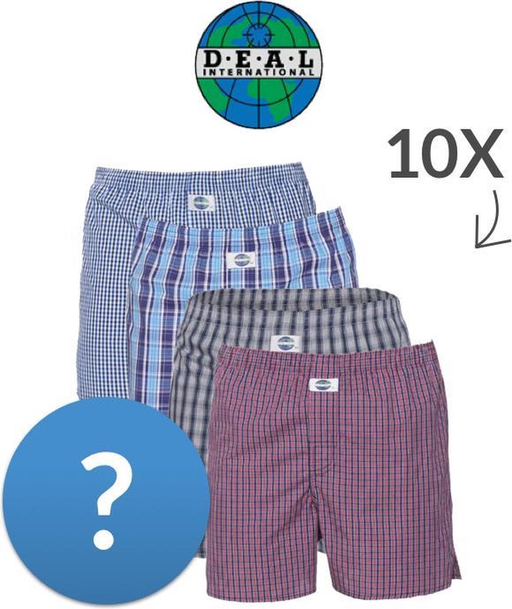 DEAL 10-Pack boxershort ruitjes verrassingsdeal