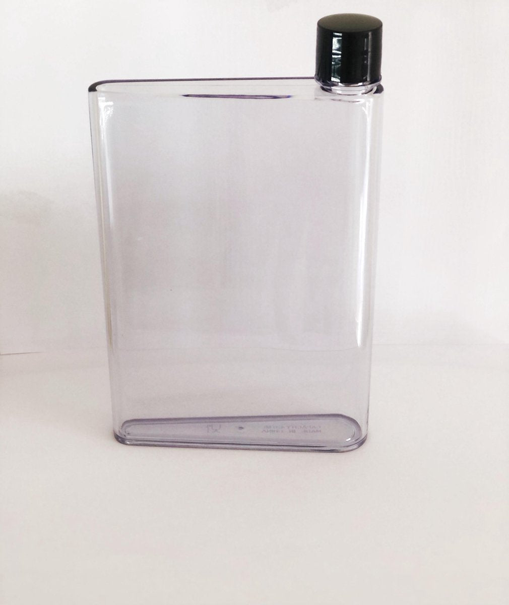 Ballinger A5 waterfles - Platte waterfles - Notebook bottle - Memobottle - Uniek waterfles - Aparte waterfles - Studenten waterfles - student - Handige waterfles - Ruimtebesparend waterfles - Waterfles - Transparante waterfles - Waterfles 420ML
