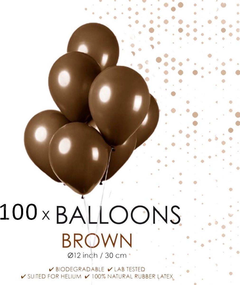 100 ballonnen bruin 12 inch.