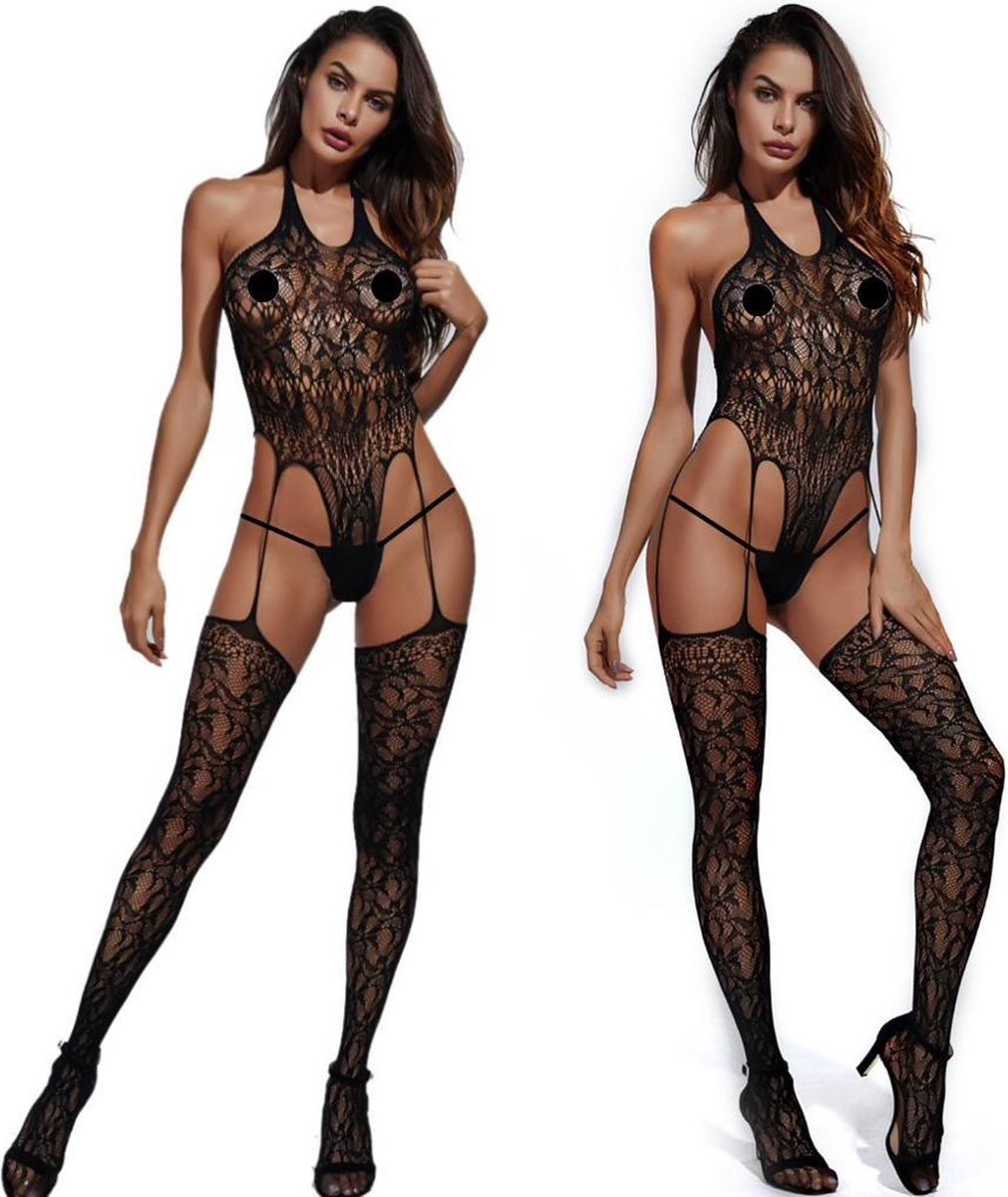 Zwarte Bodystocking Celestina