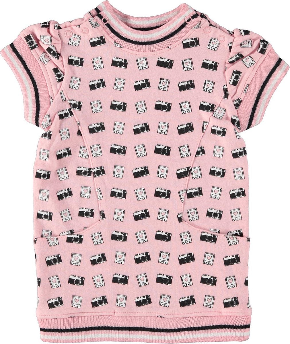4President baby meisjes korte mouwen jurk Amaya Pink aop