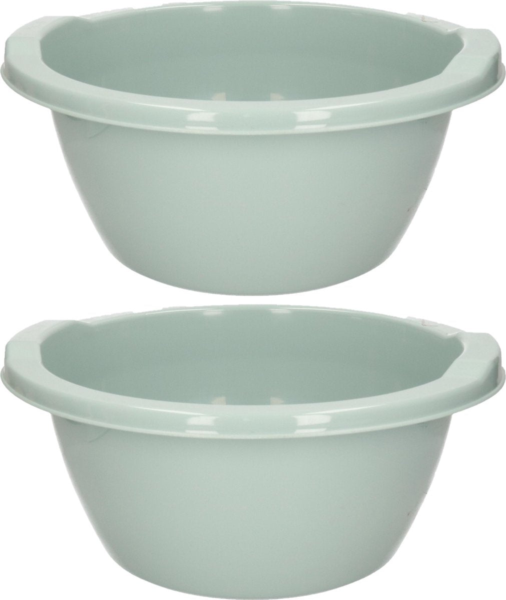 2x Ronde afwasteiltjes / afwasbakjes groen grijs 6
