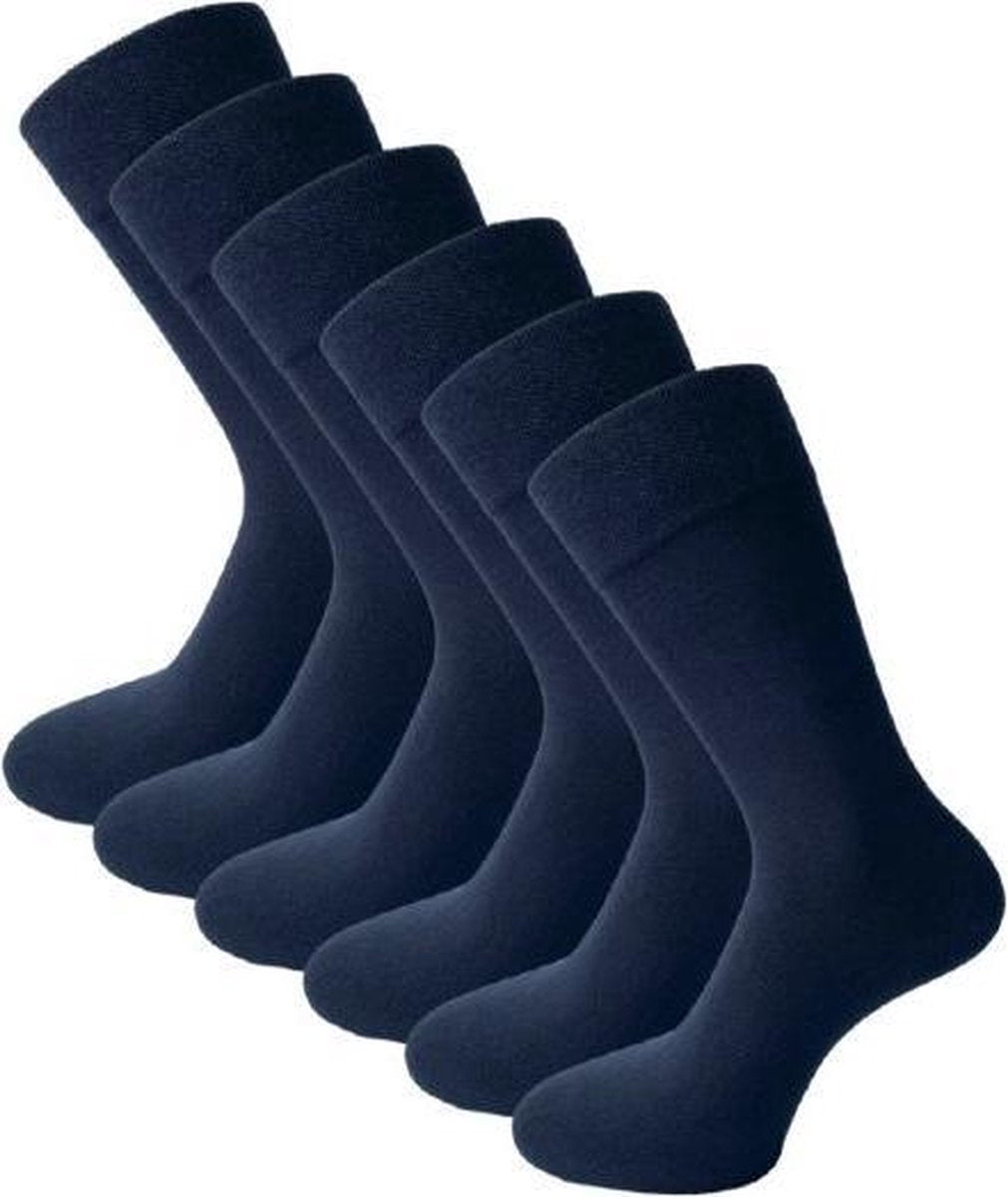 6 paar SQOTTON Herensokken - Gold Label - Naadloos - Marineblauw - Maat 39-42