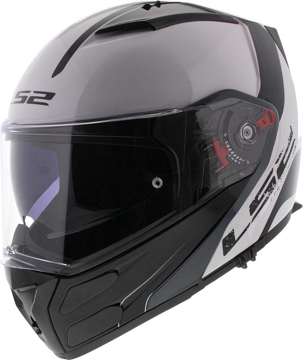 LS2 FF324 Metro Rapid Systeemhelm - Motorhelm - Glans Wit Zwart - Maat XXL