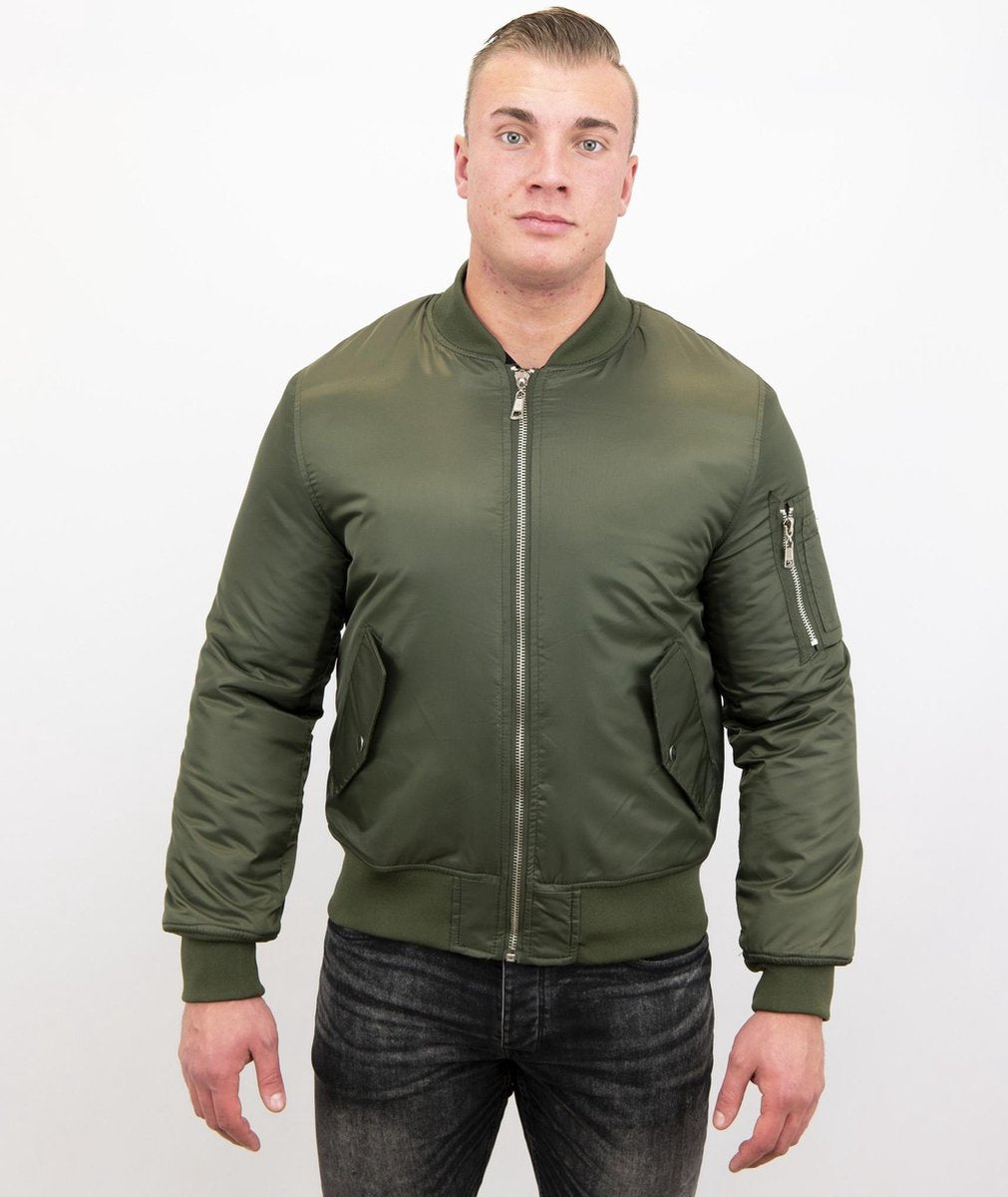 Beluomo BomberJack Heren - Bomber Jas Basic - Khaki - Maten: XXL
