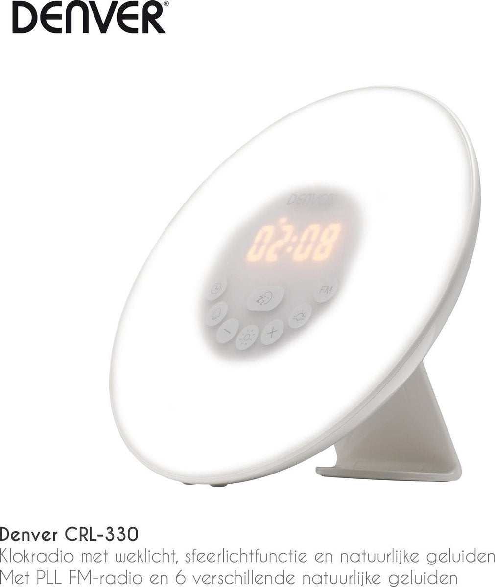 Denver Klokradio Met Weklight en Geluiden - CRL-330