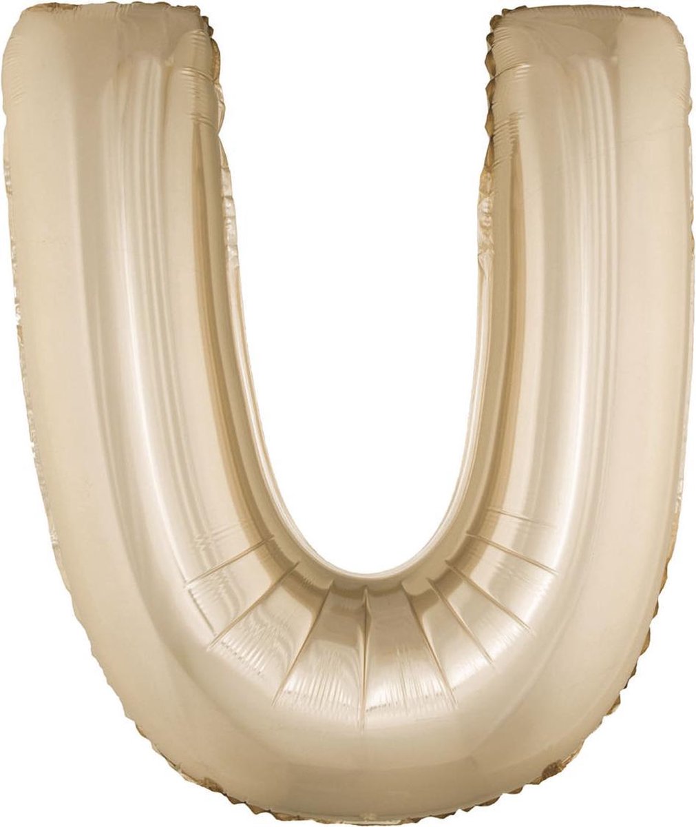 Grote folie ballon letter U Rosé