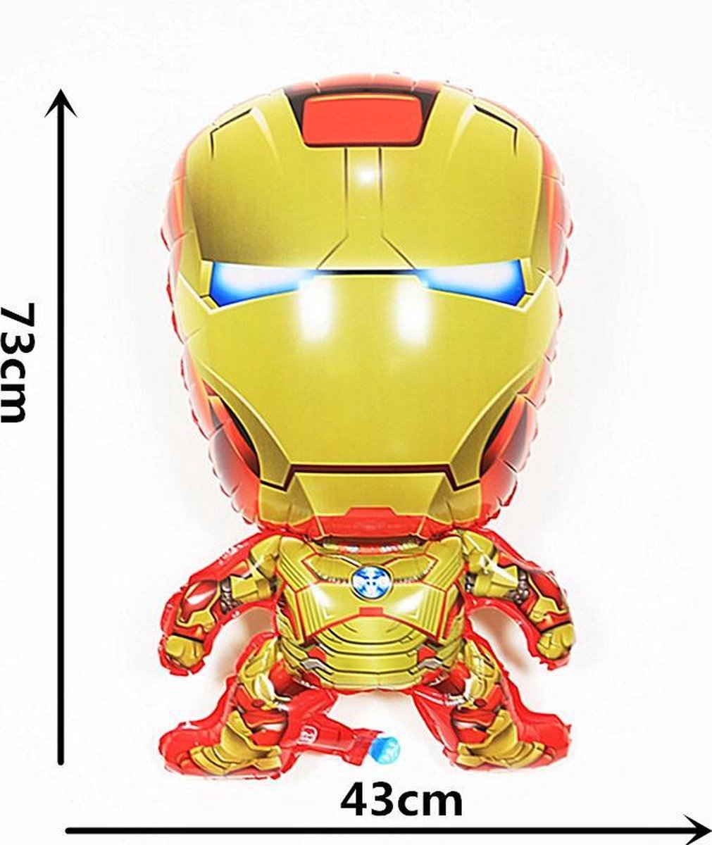 Grote Iron man Ballon Avengers Ironman - inclusief opblaas rietje - Folie Ballonnen Verjaardag Decoraties Ballons Kids Baby Boy Party Decoratie Speelgoed kinderfeestje versiering feestpakket