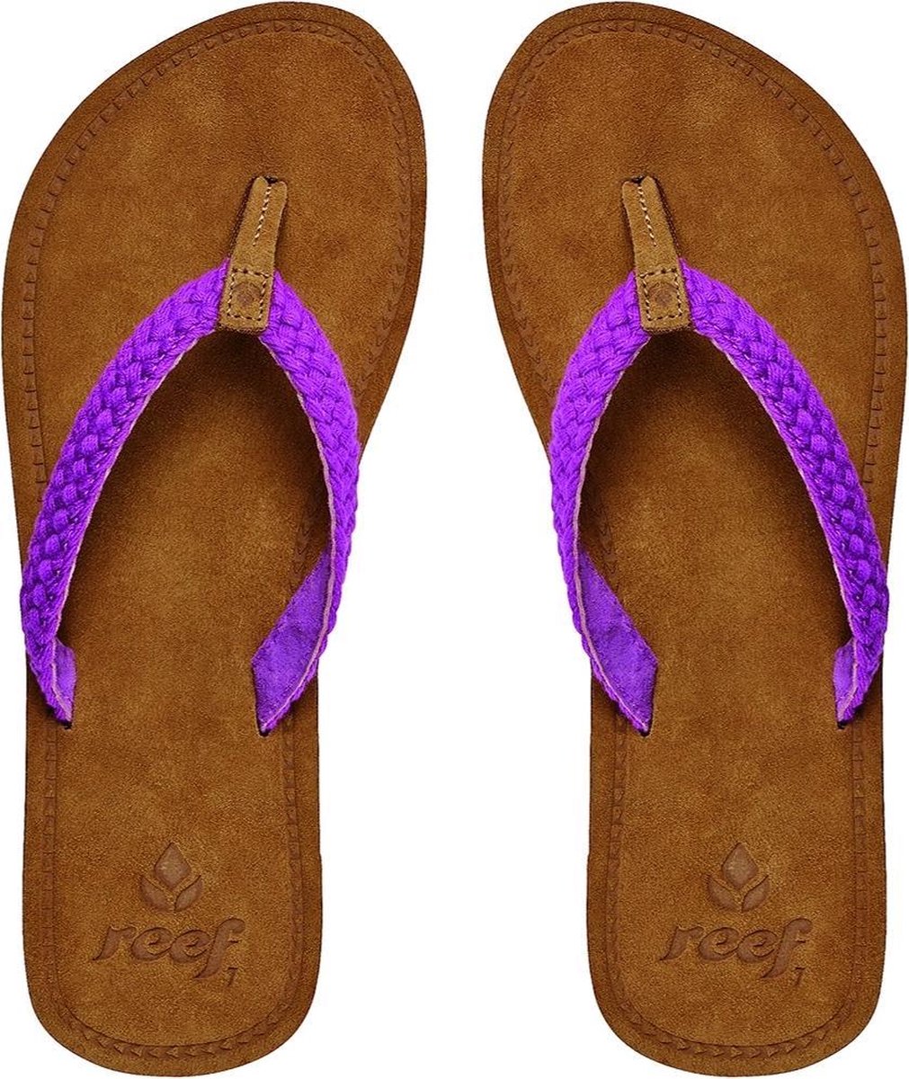 Reef Gypsy Macrame Dames Slippers Bruin Paars Maat 36