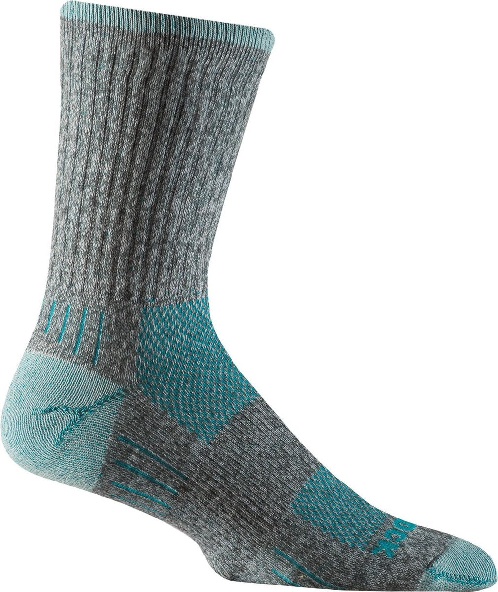 Wrightsock Escape Crew - Licht Grijs/Turqoise - 34-37