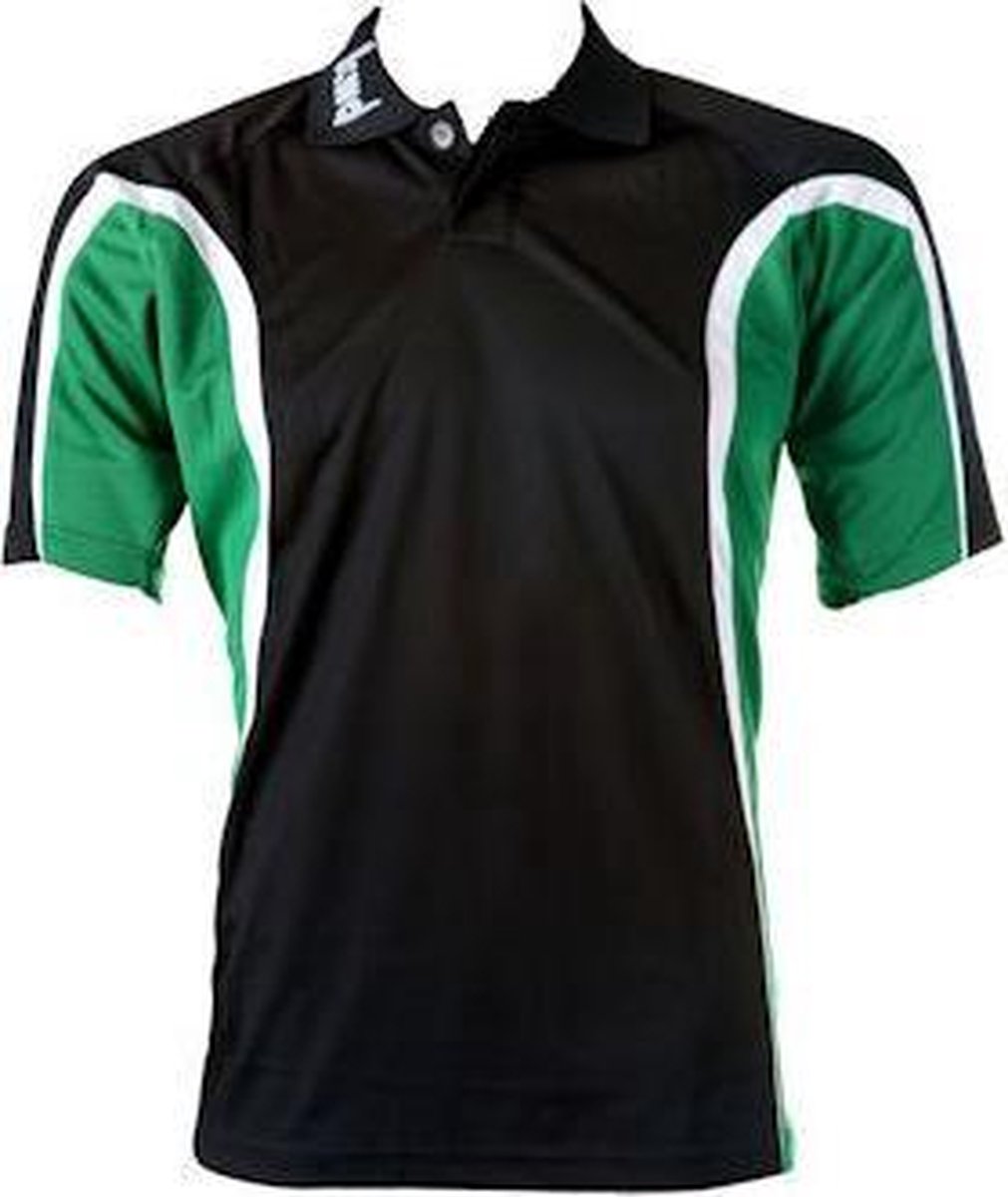 KWD Polo Fresco korte mouw - Zwart/groen/wit - Maat S