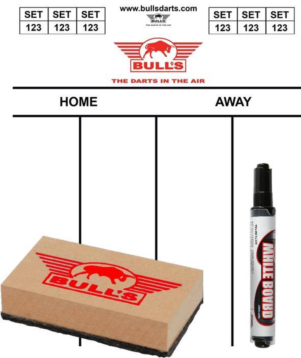 Bull's Dart Schrijfbord Set Flex 60x44 cm incl Bull's stift en Bull's wisser
