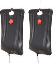Set van 2x stuks mobiele kampeer / camping solar douches 20 liter - Buitendouche van pvc  - Reisdouche op zonne-energie