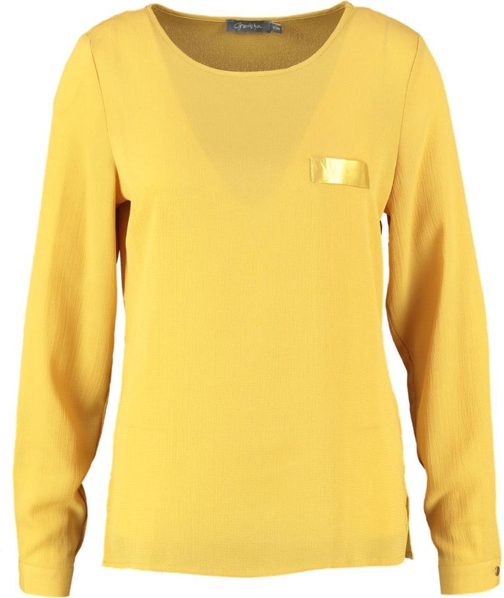 Geisha maisgele polyester crepe texture blouse - fake pocket detail - Maat XL