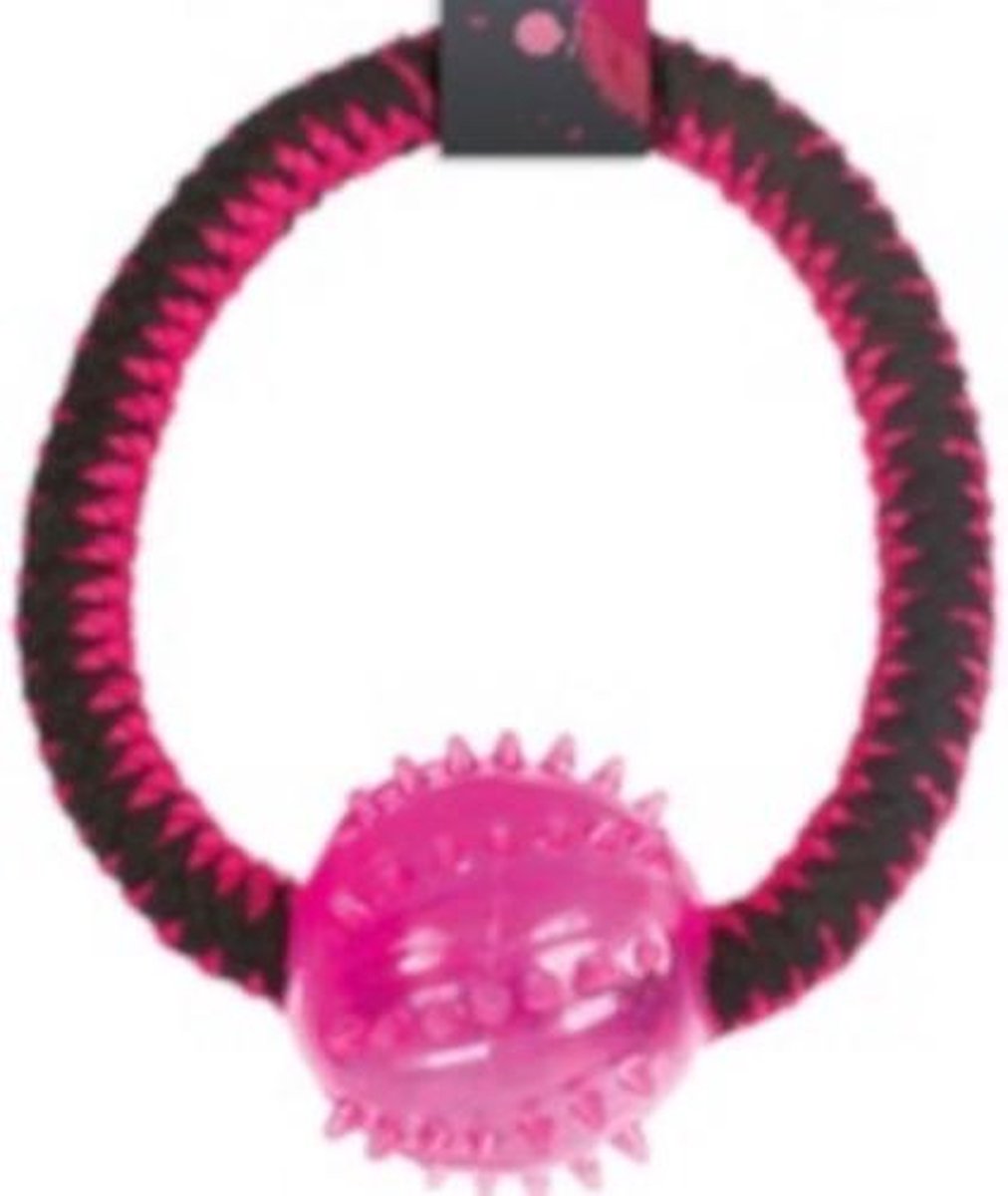 M-pets Hondentrektouw Twist Ring 19 Cm Katoen/elastomeer Roze