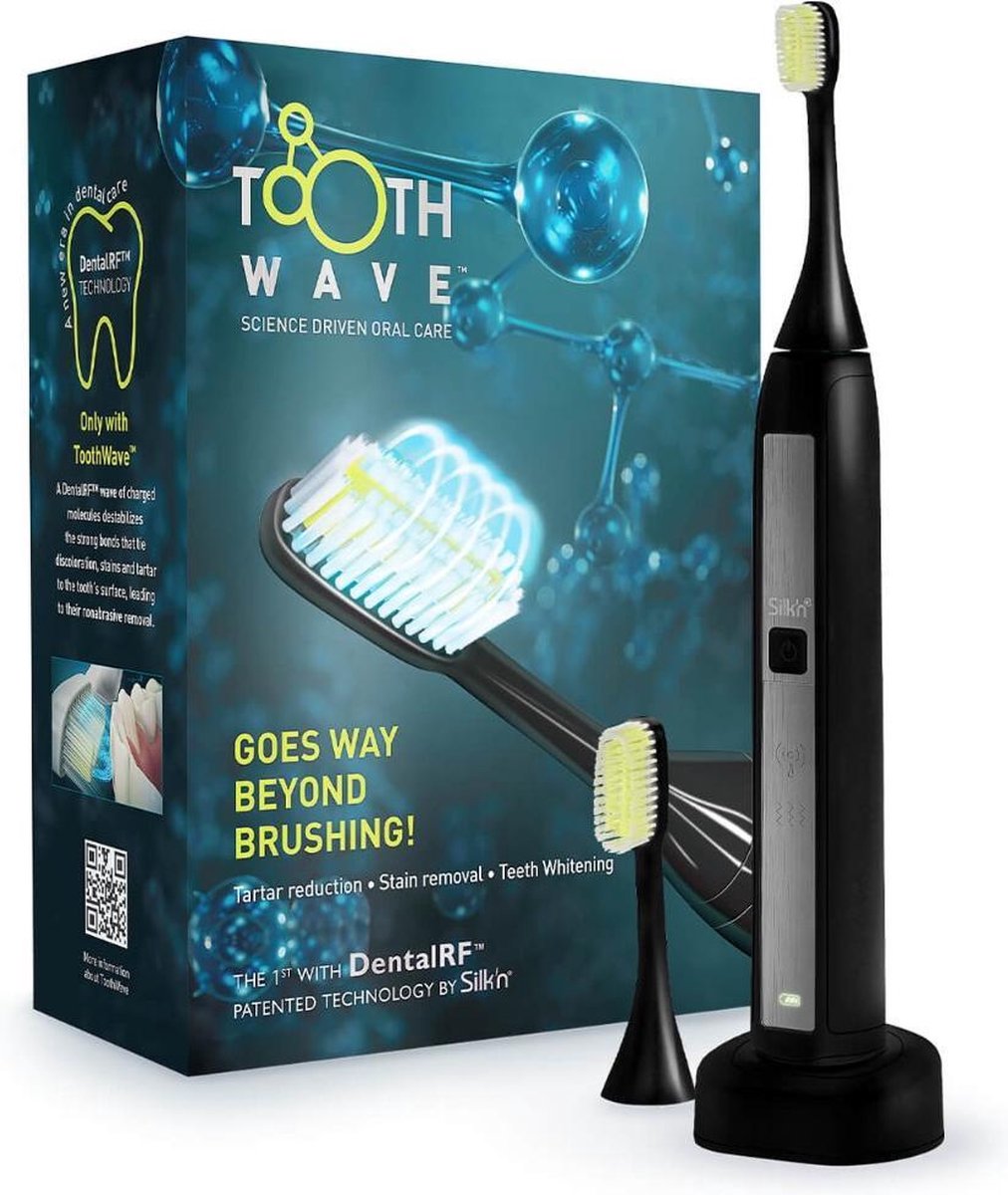 Silk'n ToothWave - Elektrische tandenborstel met DentalRF - Zwart