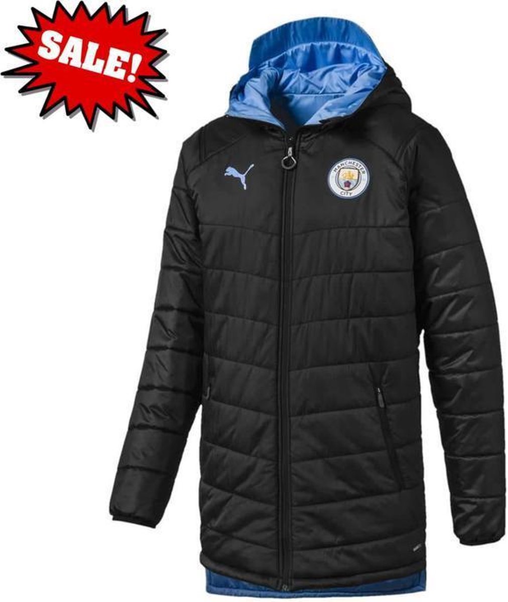 Manchester City winterjas kids maat 152 (11 a 12 jaar) 'langs 2 kanten draagbaar'