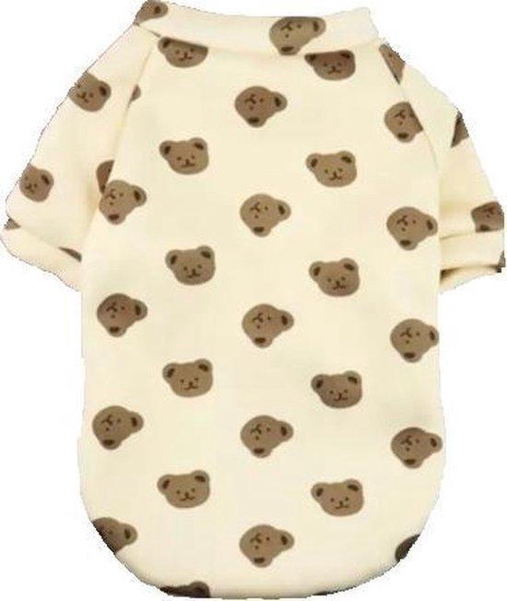 Trui voor honden - Beige trui voor hondjes - Beren - Maat S