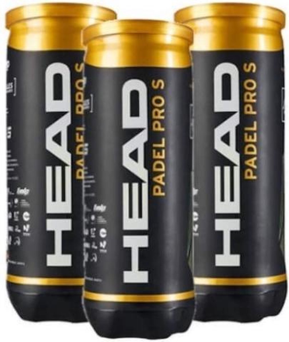 Head Padel Pro S padelballen padel - 9 ballen + 1x gratis overgrip