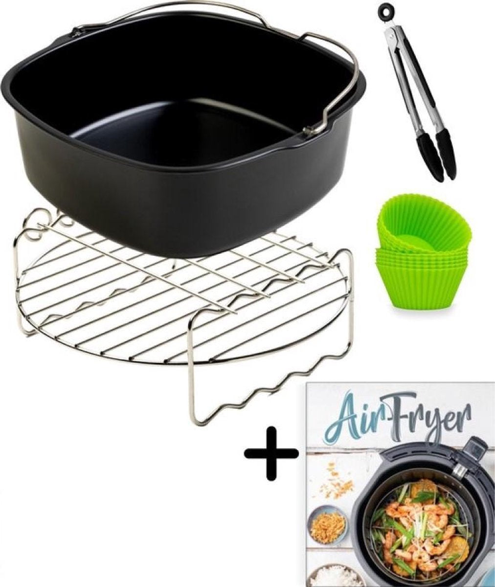 Culi-N-Air - Heteluchtfriteuse XXL Accessoires Set - Inclusief Kookboek - 5-Delig