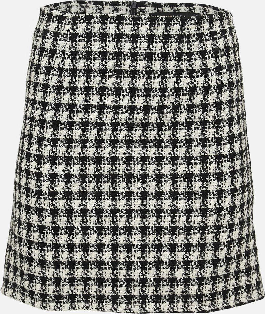 Korte rok met pied-de-poule - Wit