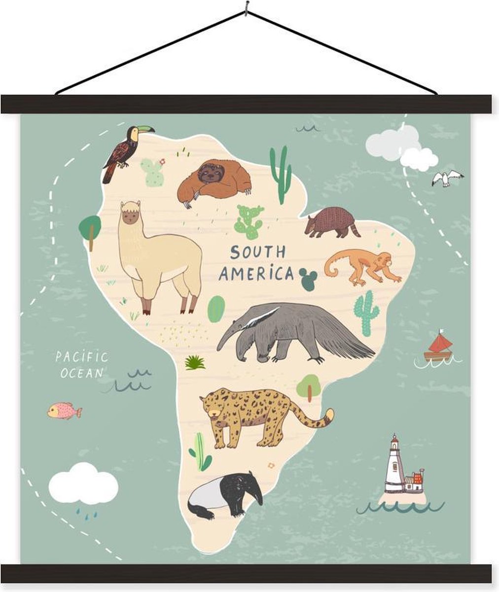 Wereldkaart kinderen - Groen - Dieren