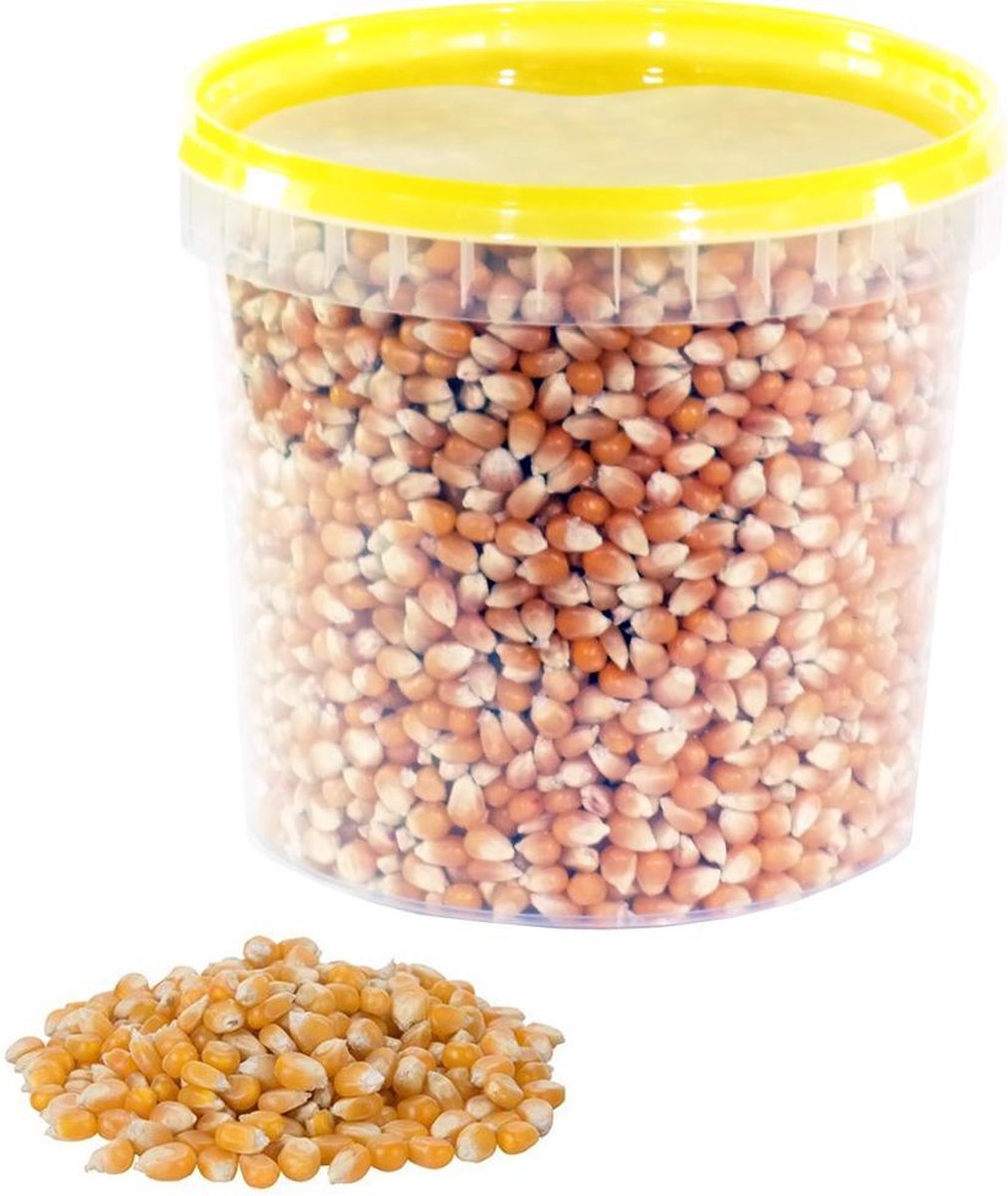 Popcornmais 1 KG popcorn mais in afsluitbaar emmertje